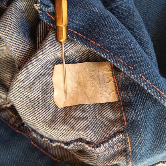 18x19 Vintage Super Denim Kids Blue Jeans 70's Flared Legs & Contrast Stitching - Picture 8 of 9